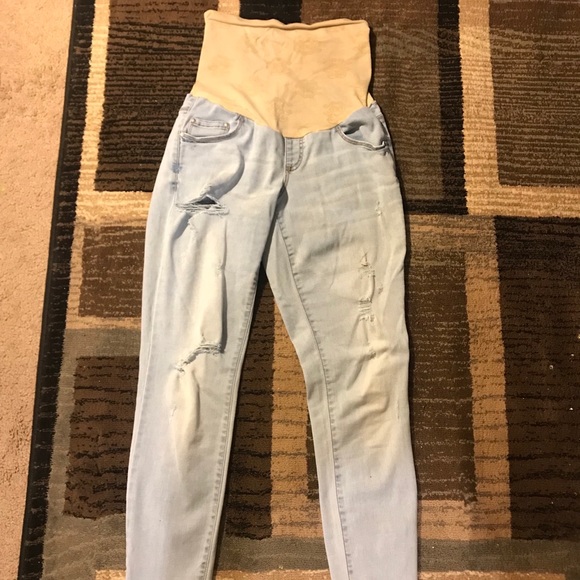 Distressed Motherhood Maternity skinny jeans - Picture 2 of 8